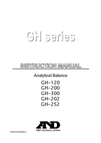 Thumbnail of document Manual - Phoenix GH Series, A&D Weighing Analytical Balance